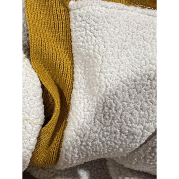 Divine Heart Yellow Variegated Knit Hoodie Sweater Women's XL Sherpa Lined - Picture 14 of 16